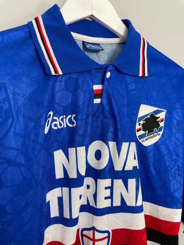 1995 96 SAMPDORIA HOME SHIRT (L) ASICS For Cheap