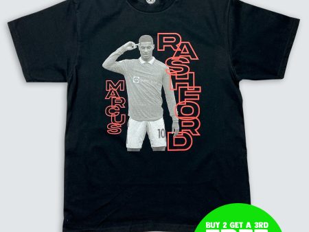 90s STYLE MANCHESTER UNITED MARCUS RASHFORD BOOTLEG TEE on Sale