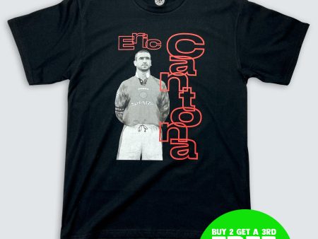 90s STYLE MANCHESTER UNITED CANTONA BOOTLEG TEE For Cheap