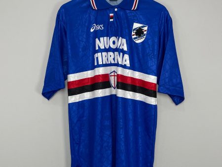 1995 96 SAMPDORIA HOME SHIRT (L) ASICS For Cheap