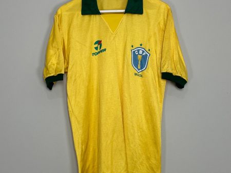 1985 88 BRAZIL HOME SHIRT (M) TOPPER Hot on Sale