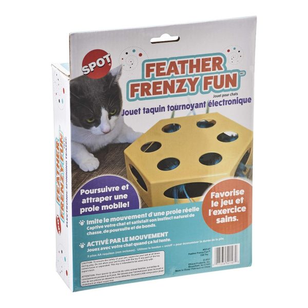 Spot Feather Frenzy Fun Cat Toy Yellow 8.5in Online now