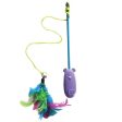 Spot Laser and Feather Teaser Wand Cat Toy Assorted 12 in Hot on Sale