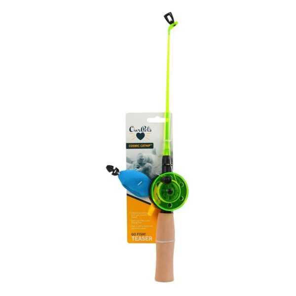 OurPets Play-N-Squeak Fishing Rod with Fish Catnip Toy Multi-Color 1ea Online now