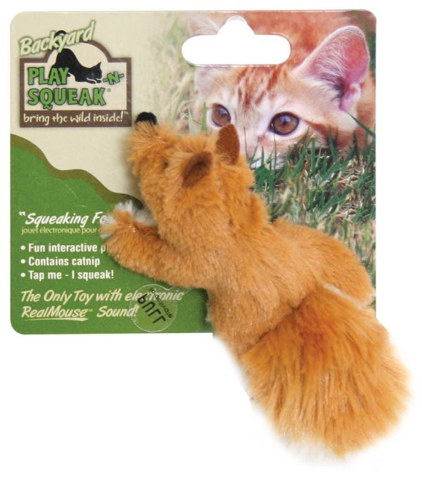 OurPets Play-N-Squeak Backyard Fox Catnip Toy Brown 1ea One Size Online Hot Sale