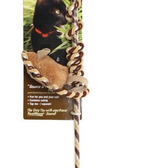 OurPets Play-N-Squeak Bounce-N-Pounce Play Wand Cat Toy Brown 1ea One Size Cheap