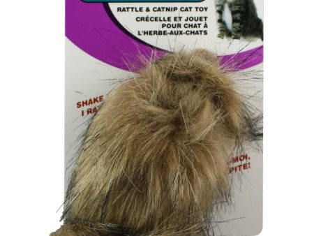 Spot Shaggy Plush Giant Mouse Rattle and Catnip Cat Toy Brown 8.5 in Giant For Cheap