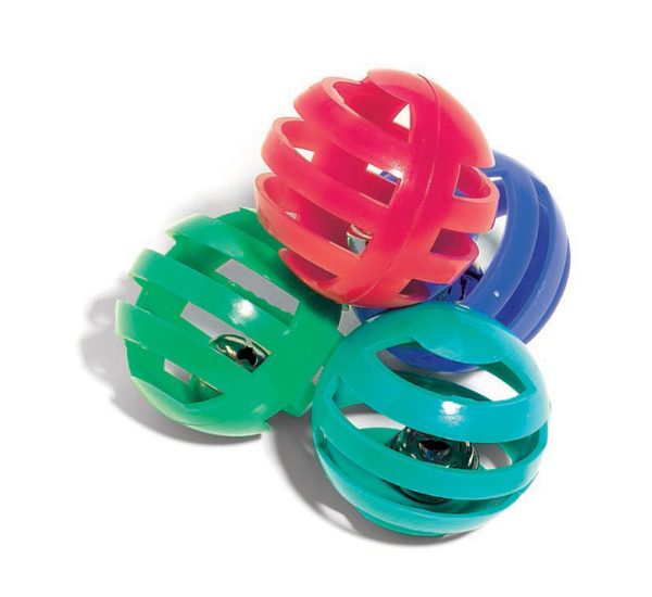 Spot Slotted Ball Cat Toy Multi-Color 4 Pack Online Hot Sale