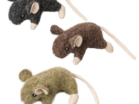 Spot Wool Mouse Freddie Cat Toy with Catnip Assorted 3.5 in (Colors Vary) Hot on Sale