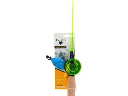 OurPets Play-N-Squeak Fishing Rod with Fish Catnip Toy Multi-Color 1ea Online now