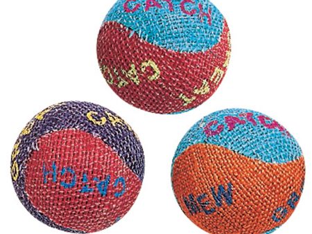 Spot Burlap Ball Catnip Toy Assorted 1.5 in 3 Pack on Sale