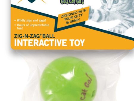 OurPets Zig-n-Zag Ball Cat Toy Green 1ea Fashion