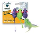 OurPets Three Twined Mice Catnip Toy Green, Purple 1ea 3 pk For Cheap