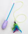 Spot Laser and Feather Teaser Wand Cat Toy Assorted 12 in Hot on Sale