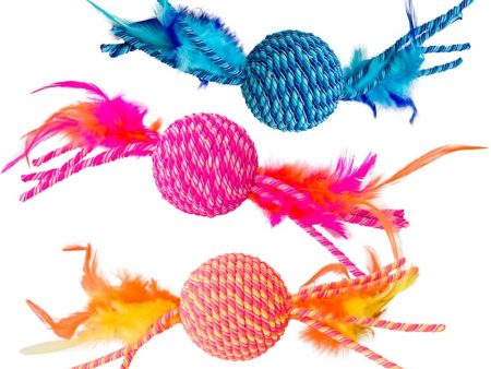 Spot Elasteeez Ball and Feathers Cat Toy Assorted on Sale