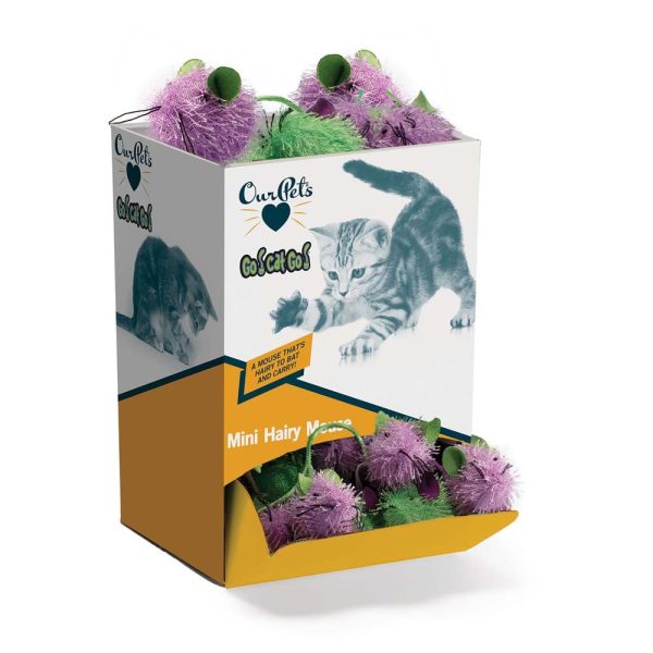 Ourpets Mini Hairy Mouse Bulk Cat Toy Display 48Pc For Discount