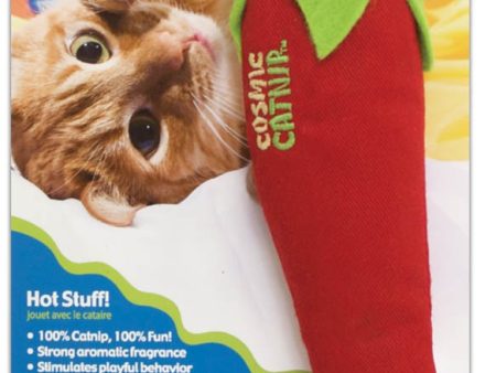 OurPets Cosmic 100% Catnip Filled Chili Pepper  Hot Stuff  Cat Toy Red, Green 1ea Discount