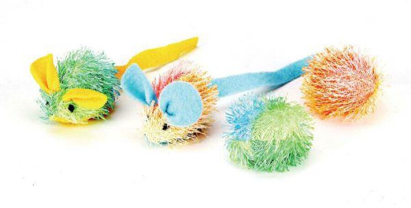 Spot Stringy Mice and Ball Cat Toy with Catnip Assorted 2 in 4 Pack Cheap