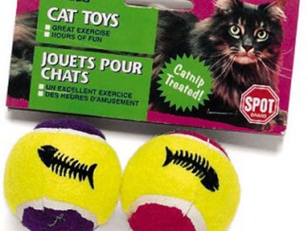 Spot Mini Tennis Balls Cat Toy with Bell and Catnip Assorted 2 in 2 Pack Mini For Sale