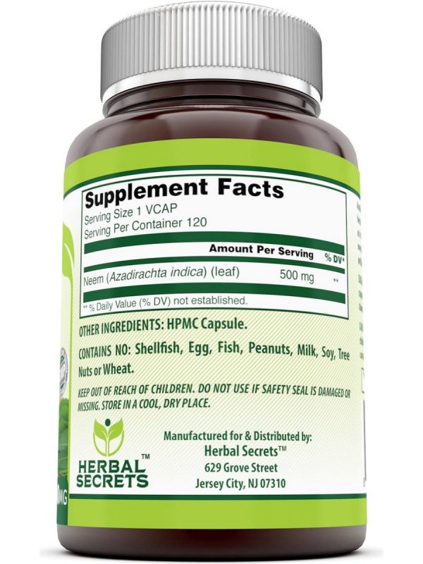 Herbal Secrets, Neem, 500 mg, 120 VCaps Cheap