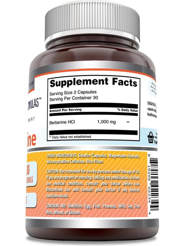 Amazing Formulas, Berberine, 1000 mg, 60 Capsules Online now