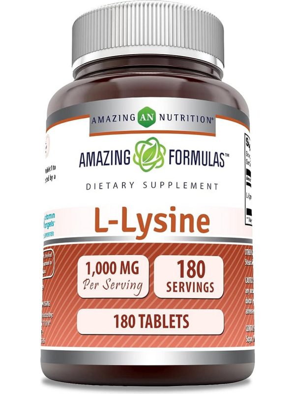 Amazing Formulas, L-Lysine, 1000 mg, 180 Tablets For Sale