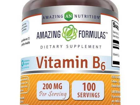 Amazing Formulas, Vitamin B6, 200 mg, 100 Tablets Online