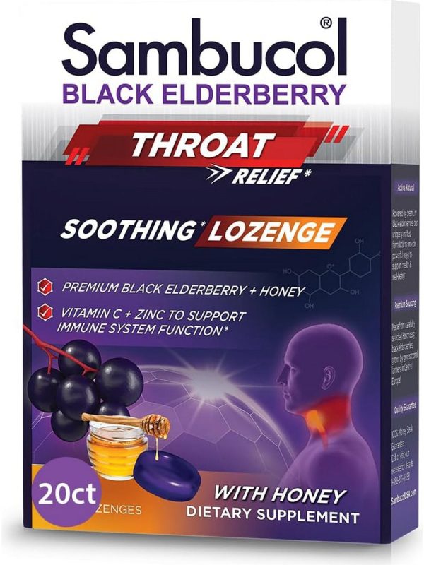 Sambucol, Black Elderberry Throat Relief, 20 Lozenges Online Hot Sale