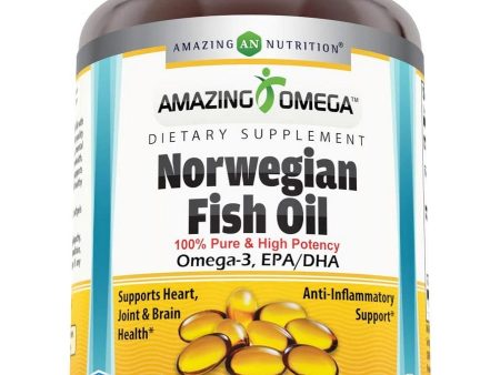 Amazing Omega, Norwegian Fish Oil, 1250 mg, Fresh Lemon Flavor, 120 Softgels on Sale