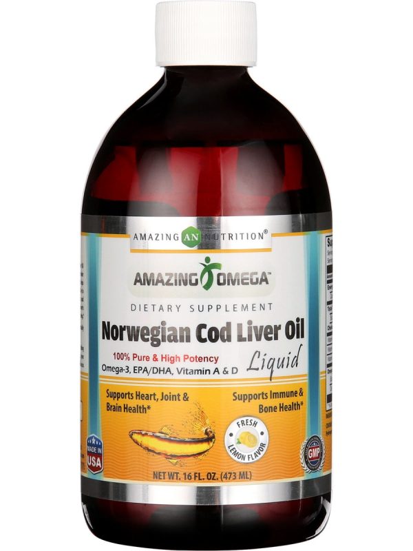 Amazing Omega, Norwegian Cod Liver Oil, Fresh Lemon, 16 fl oz Cheap