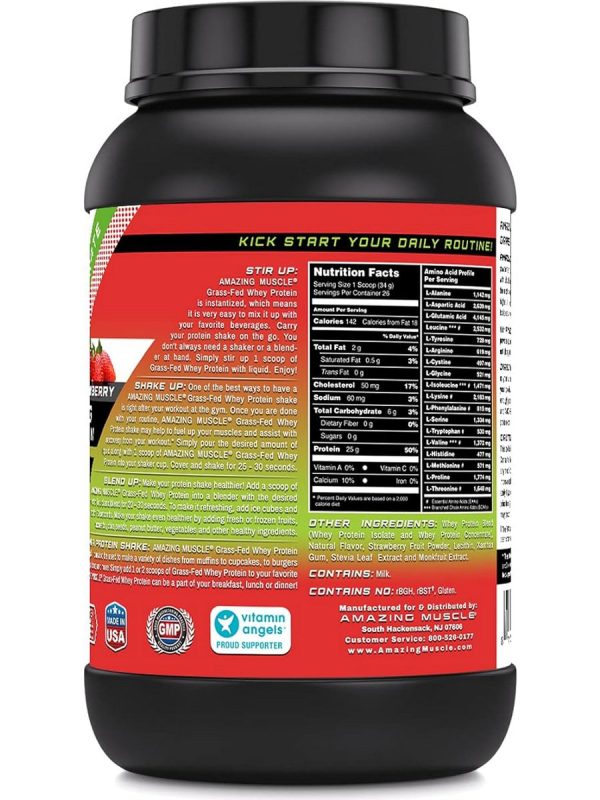 Amazing Muscle, Grass-Fed Whey Protein, Strawberry, 2 lbs Cheap