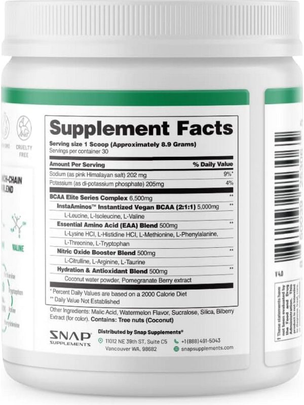 Snap Supplements, BCAAs, Pomegranate Watermelon, 9.1 oz Discount