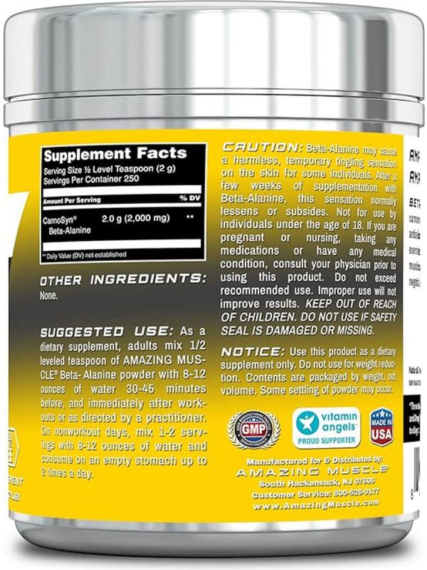 Amazing Muscle, Beta-Alanine, Unflavored, 1 lb For Cheap