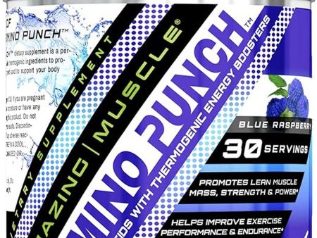 Amazing Muscle, Amino Punch, Blue Raspberry, 8.9 oz Online now