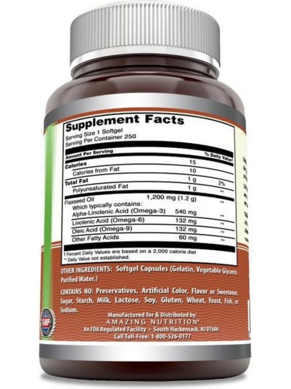 Amazing Omega, Flaxseed Oil, 1200 mg, 250 softgels Online Sale