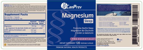 CanPrev, Magnesium Sleep, 120 Vegetable Capsules Sale