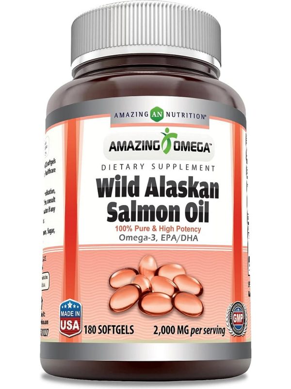 Amazing Omega, Wild Alaskan Salmon Oil, 2000 mg, 180 Softgels For Discount