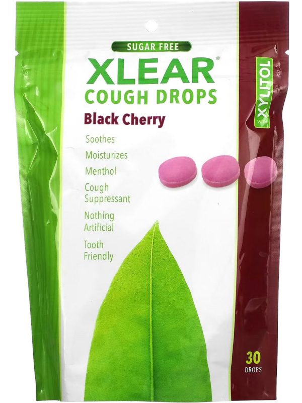 Xlear, Black Cherry Cough Drops with Xylitol, 30 Drops For Cheap