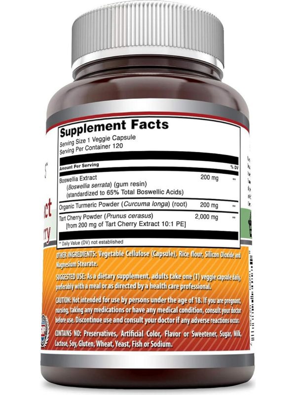 Amazing Formulas, Boswellia Extract, Turmeric & Tart Cherry, 2400 mg, 120 Veggie Capsules For Discount