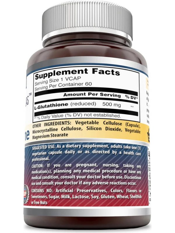 Amazing Formulas, L-Glutathione, 500 mg, 60 Veggie Capsules on Sale