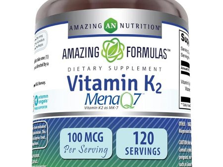 Amazing Formulas, Vitamin K2 Menaq7, 100 mcg, 120 Veggie Capsules on Sale