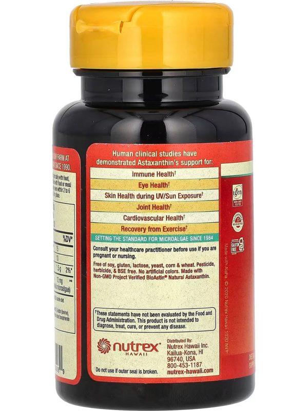 Nutrex Hawaii, BioAstin Hawaiian Astaxanthin, 4 mg, 60 Softgels For Discount