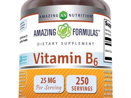 Amazing Formulas, Vitamin B6, 25 mg, 250 Tablets Online now