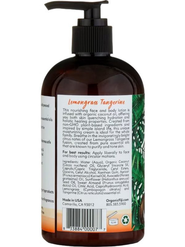 Organic Fiji, Face and Body Lotion, Lemongrass Tangerine, 12 fl oz Sale