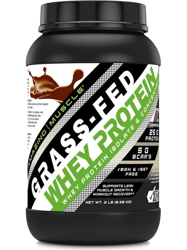 Amazing Muscle, Grass-Fed Whey Protein, Cookies & Cream, 2 lbs on Sale