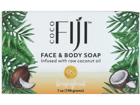 Organic Fiji, Face and Body Soap, Grapefruit, 7 oz Supply