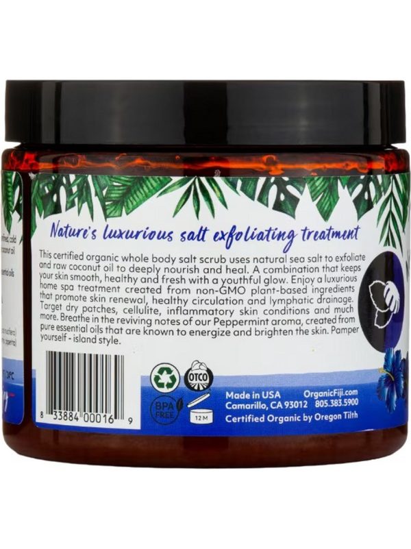 Organic Fiji, Whole Body Salt Scrub, Peppermint, 20 fl oz Cheap