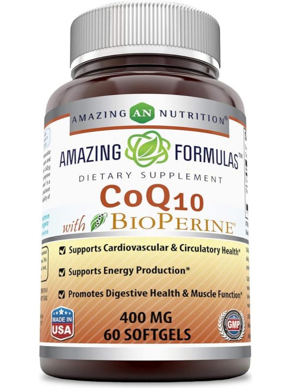 Amazing Formulas, CoQ10 with Bioperine, 400 mg, 60 softgels Hot on Sale