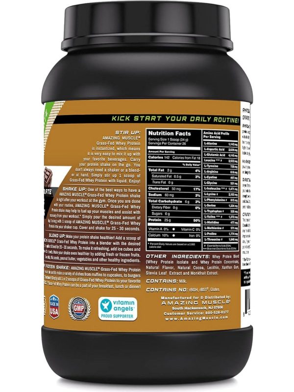 Amazing Muscle, Grass-Fed Whey Protein, Chocolate, 2 lbs Online