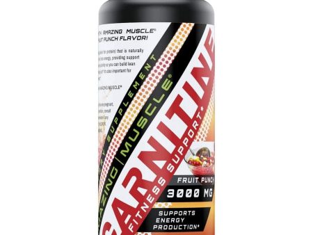 Amazing Muscle, L-Carnitine, 3000 mg, Fruit Punch, 16 fl oz Online now